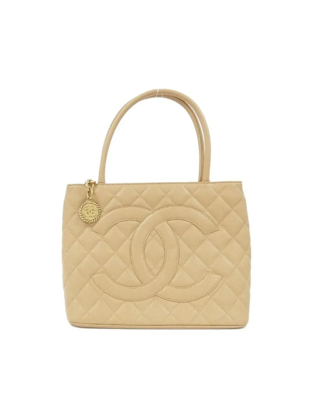Chanel Vintage Bag Handbag Beige